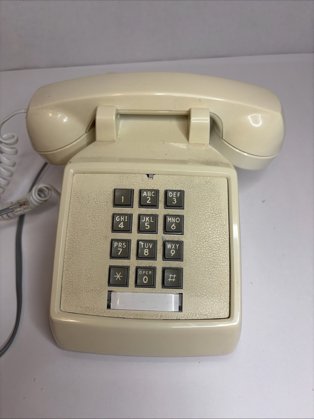 Vintage Off-white/Ivory Push Button Touch Tone Desk Telephone. Refurbished 1994.